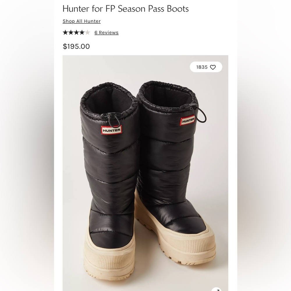 HUNTER X FREE PEOPLE Women's Black Boots - exclusive FP color